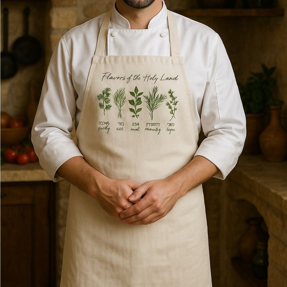 Flavor of the Holy Land canvas apron, unisex